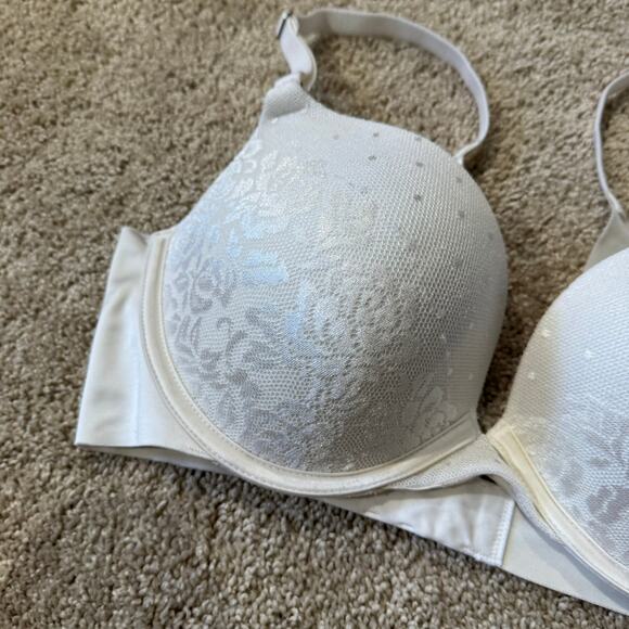 Secret Treasures Off-White Floral Lace Overlay Underwire Bra Women's Size 36C - Picture 2 of 5